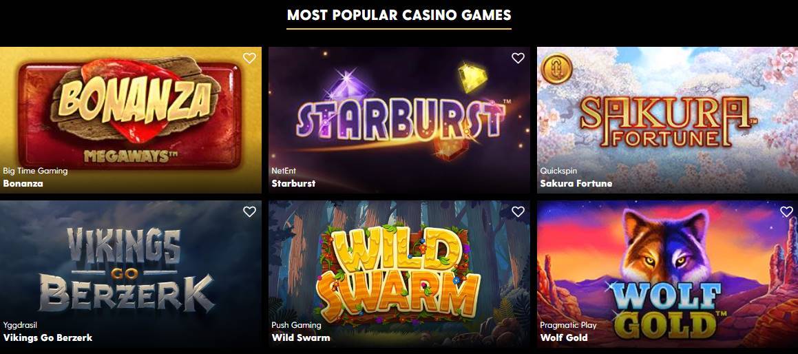 Screenshot of Bethard Casino Games lounge