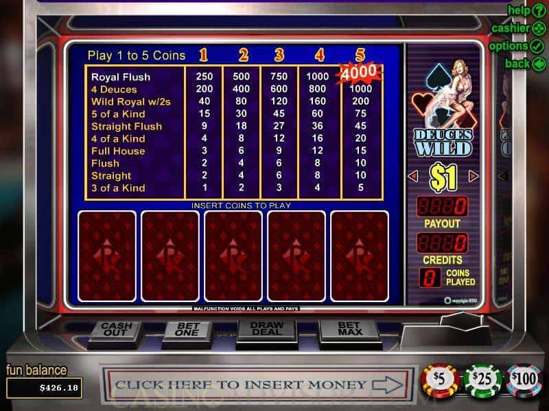Screenshot of video Poker game at jeetwin casino