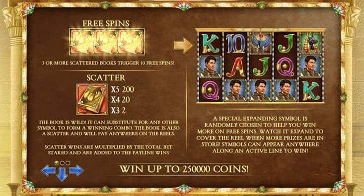 Screenshot of Free Spins in Book of Dead