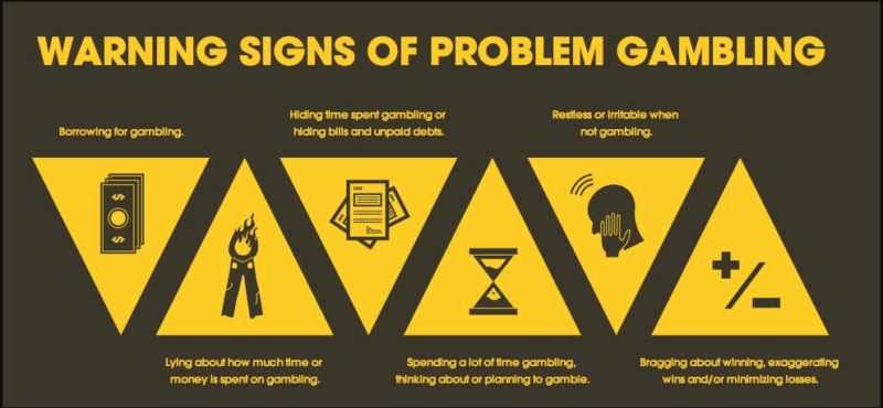 Screenshot of warning signs of problem gambling
