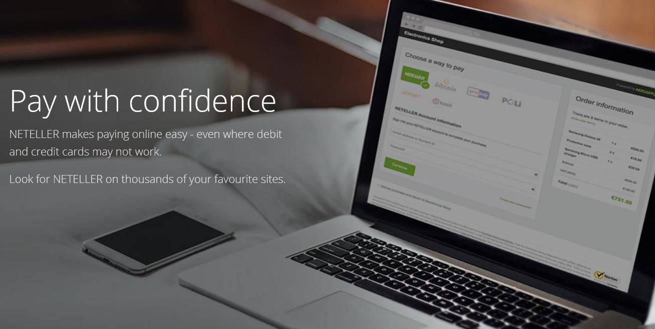 screenshot of neteller payment system