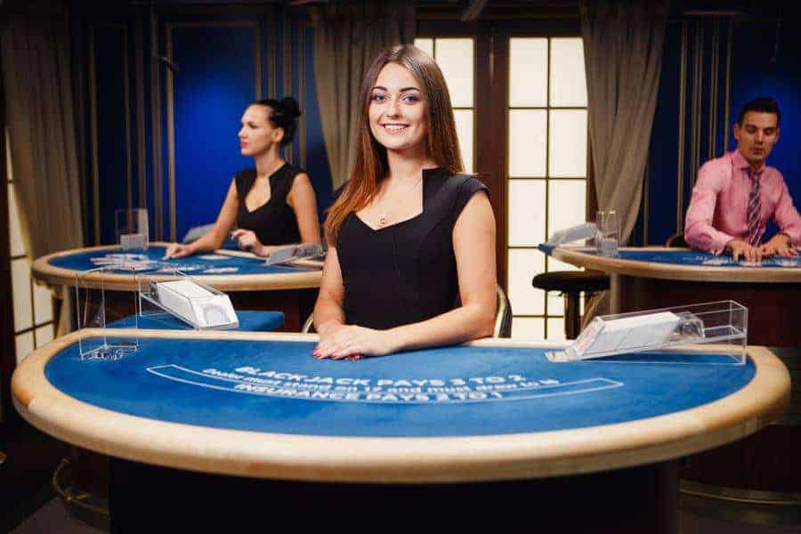 Smiling live pontoon dealer.
