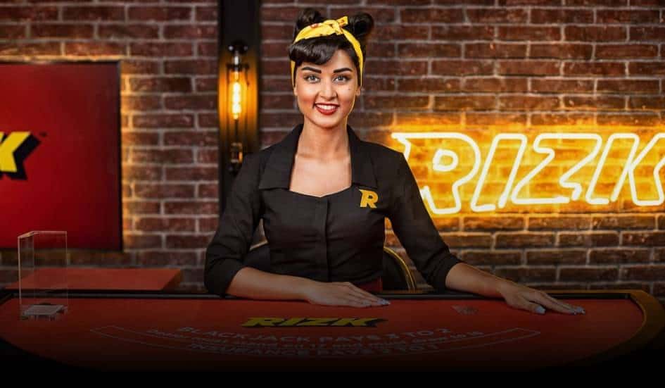 screenshot of live casino at rizk Casino