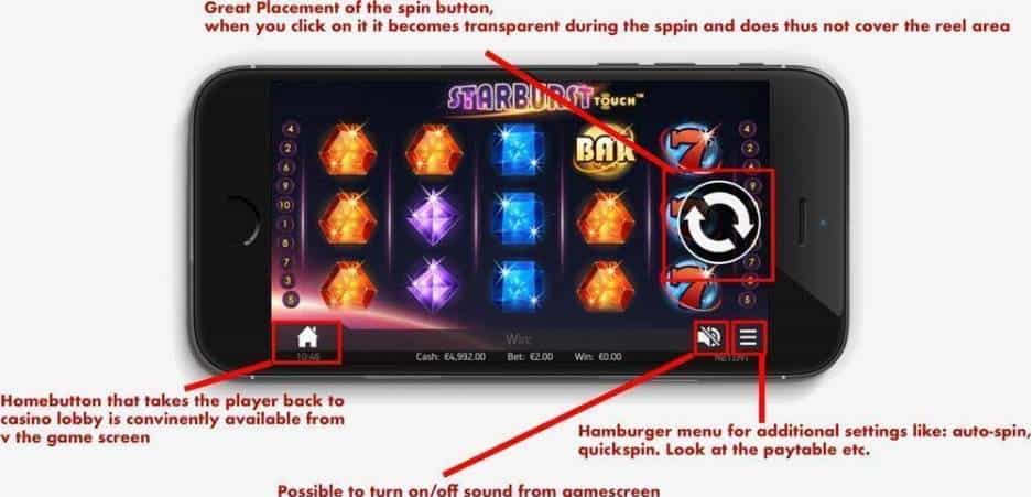 Screenshot of casino mobile games by NetEnt