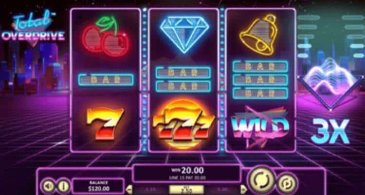 screenshot of total overdrive slot game