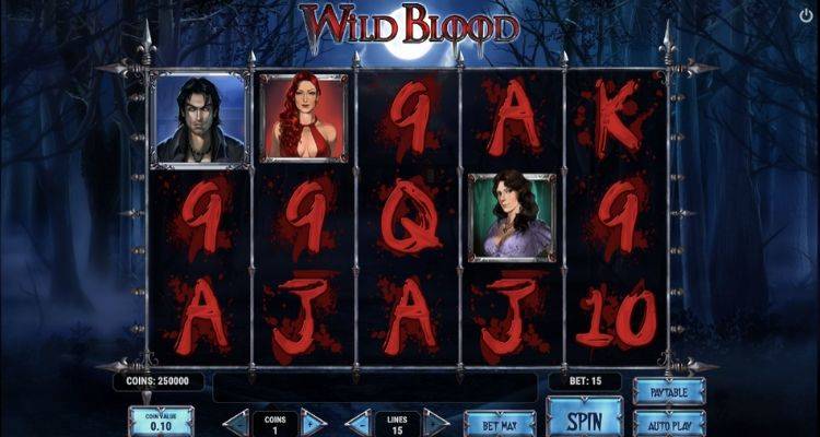 screenshot of wild blood slot game