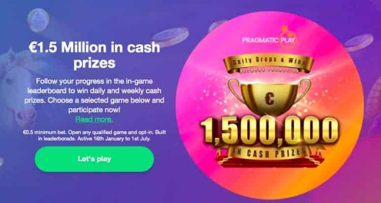 screenshot of dreamz casino cash prize